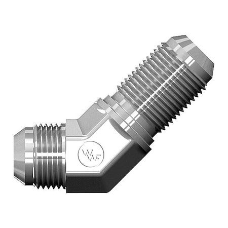 World Wide Fittings Male JIC to Male JIC Bulkhead 45 Deg. Elbow F5375X12X12